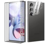 Verre Trempé pour Samsung Galaxy S24 Ultra Plein écran, Affaire Classée Protection écran, Bord à Bord, sans Bulle, Anti-Scratch, 3 Pièces Protection écran + 2 Pièces Caméra Protection écran