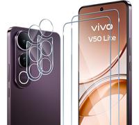Verre Trempé Pour Vivo V50 Lite 4g - Pack 2 Protecteurs D'écran + 2 Protections Lentille Caméra, 9h Anti-Rayures, Hd Sans Bulles