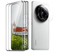 Verre Trempé pour Xiaomi 14 Ultra Plein écran, Affaire Classée Protection écran, Bord à Bord, sans Bulle, Anti-Scratch, 2 Pièces Verre Trempé + 2 Pièces Caméra Protection écran