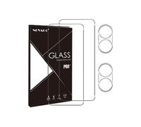 NOVAGO Compatible avec Xiaomi Poco F6 5G - Pack de 4 Films en Verre trempé résistant Anti Choc et Anti Explosion, Deux Verres pour écran et Deux Verres pour Objectif