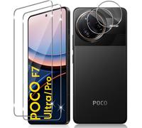 Verre Trempé Pour Xiaomi Poco F7 Pro/F7 Ultra, 2+2 Pièces Protection D'écran Film Et Caméra Arrière Protecteur, 9h Dureté Film Haute Définition Sans Bulles