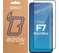Verre trempé pour Xiaomi Poco F7 Pro / F7 Ultra, Bizon Glass Edge 2, cadre noir