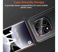 Verre Trempé Pour Xiaomi Redmi Note 14 Pro Plus/Note 14 Pro+ 5g. 2+2 Pièces 3d Couverture Protection D'écran Film Et Caméra Arrière Protecteur. 9h Dureté Haute Définition