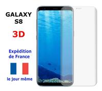 VERRE Trempé Samsung GALAXY S8 TRANSPARENT Vitre Protection Ecran Intégrale 3D - Film Total