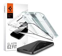 Verre trempé Spigen GLAS.TR EZ FIT FC Lot de 2 protections en verre trempé pour iPhone 15 Pro Max (cadre noir)