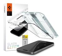 Verre trempé Spigen GLAS.TR EZ FIT FC - Verre trempé pour iPhone 15 (cadre noir)