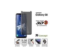 TM-Concept® Verre trempé teinté 3D incurvé - Samsung Galaxy S8 - Fonction Anti-Espion - 3D Privacy Case Friendly