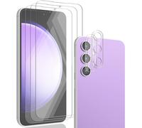 Verre Trempé Ultra Résistant 9h Pour Samsung Galaxy S23 Fe 5g - Kit 3 Écrans + 2 Objectifs Anti-Rayures, Hd Transparent Et Compatible Avec Coques