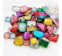 Verre Tuiles Petites Tuiles pour Artisanat Décoration Maison Artisanat d’Art Projets DIY-Glitter Free Stone Mix (1kg/600 pieces)