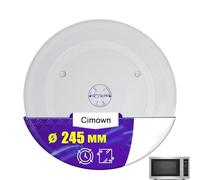 Verre Universel pour Micro-ondes 24.5cm,Plaque de Verre pour Four à Micro-ondes, Plateau en Verre Rond, Plateau tournant en Verre pour Micro-ondes, Pour Micro-ondes Plateau tournant rond en forme de Y