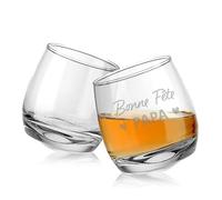 Verre whisky personnalisé (Lot de 2) Mabouteille® - Verre digestif bascule 200ml Gravure Laser pour prénom, logo… [ Verre a whisky personnalisé ]