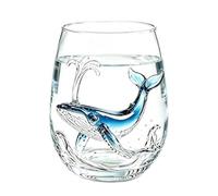 Verrerie Blaugeringelter 420 ml 2D Côte d'art | Verre à boire motif animaux marins pour eau glacée, lait, café, pendaison de crémaillère, maison et bureau