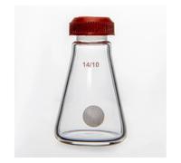 Verrerie et matériel de laboratoire Flacon triangulaire fileté 5 ml, 10 ml, 25 ml, joint 14/10, couvercle perforé, verre borosilicaté F50(25mL-F501025)