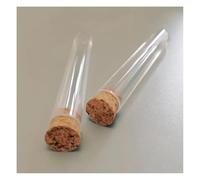 Verrerie et matériel de laboratoire Lot de 20 tubes à fond rond en plastique avec bouchon en liège, 15 x 100 mm, 12 ml, for poudre, for laboratoire de chimie
