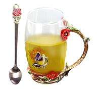 Verres 350 ml 3D Motif papillons et fleurs | Verres à motif floral pour Thanksgiving, cuisine, boisson, jus, latte, café, cocktail, vin, fouet, rouge