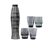 Verres à boire empilables en forme de poisson Koi, lot de 4 gobelets en verre coloré, processus de galvanoplastie, forme exquise durable, pour soda, jus, lait, coke, bière, spiritueux ( Color : Gray )