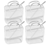 Verres à boire en verre au design de sac à main mignon 4 pièces avec pailles - Verres cocktail uniques pour la fête des cocktails sans alcool