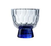 Verres à boire Petites tasses à thé en verre transparent avec pied coloré, verres dégustation motif diamant, 50 ml(Blue)