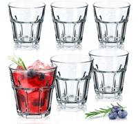 KADAX Lot de 6 verres à long drink en verre neutre/calcium lavables au lave-vaisselle, empilables, à cocktail, à eau, à café, à thé - 230 ml
