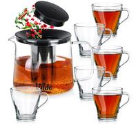 Szklanki do kawy i herbaty z dzbanek z zaparzaczem 250 ml / 1,5 l, 7 el.