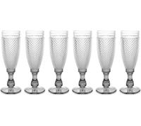 Verres à champagne avec motif en cristal, 185 ml, 6 pièces