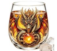 Verres à cocktail 3D Dragon Design sans pied Vin Whisky Drinkware | Verres à vin en verre pour bar, fête, dîner, maison, restaurant, club, banquet, célébration