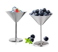 Verres à Cocktail à Martini, 2 Pcs Gobelet à Vin en Acier Inoxydable, Verre à Martini en Acier Inoxydable, Coupes de Vin de Tige de Cocktail, Verre à Champagne à Cocktail, pour Les Bars