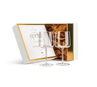 Verres à Cocktail Aperol Spritz | Lot de 2 | 450 ml | Verres à pied en Cristal pour Limoncello, Campari et Hugo Spritz | Verrerie Élégante pour Boissons Spritzer et Apéritif