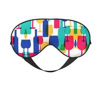 Verres à cocktail et bouteilles de vin pour le sommeil et les yeux bloquant la lumière - Cadeau essentiel de voyage - Masque de sommeil pour femme et homme