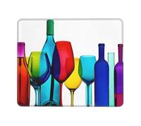 (Verres À Cocktail Et Bouteilles De Vin) Tapis De Souris Douce Tapis Souris Antidérapante Mouse Pad pour Bureau Pc Jeux 25X30Cm