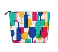 Verres à cocktail et bouteilles de vin, une trousse de maquillage de voyage polyvalente, idéale pour les routines quotidiennes et les voyages d'affaires, Noir , Taille unique, Trousse de toilette