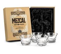 Verres à Dégustation de Mezcal et Tequila | Lot de 4 | 150 ml | Verrerie en Cristal pour déguster de Mezcals et Tequilas Joven, Reposado et Añejo | Copitas sans Pied à Spiritueux