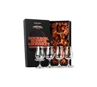 Verres à Dégustation pour Whisky, Scotch et Bourbon | Lot de 4 | 120 ml | Petits Verres en Cristal Professionnels en Forme de Tulipe avec Pied Court pour Déguster des Spiritueux Purs