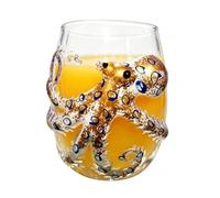 Verres à eau avec animaux marins 3D, Fashioned Vaisselle Décorative , verre | Grands Verres pour Anniversaire Fête Mariage Whisky Thanksgiving Bière Maison Bar Saint-Valentin, Cadeau(A)