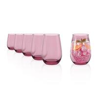 Verres à Eau Elements Lilas Lot de 6 - 465 ml Gobelets en Cristal pour Eau Jus & Cocktails - Verres Polyvalents Élégants - Résistants aux Chocs et Lavables au Lave-vaisselle - Usage Quotidien