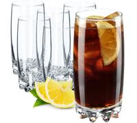 KADAX Lot de 6 verres à eau, à jus, en verre robuste, pour eau, jus, jardin, fête, boisson, bière, universels, cocktail, boisson (Nadia, 365 ml)