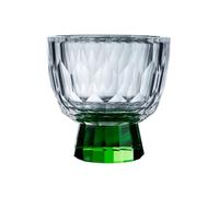 Verres à eau Petites tasses à thé en verre transparent avec pied coloré, verres à dégustation à motif diamant, 50 ml pour la maison Cuisine(Green)