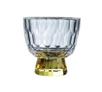 Verres à eau Petites tasses à thé en verre transparent avec pied coloré, verres à dégustation à motif diamant, 50 ml pour la maison Cuisine(Yellow)