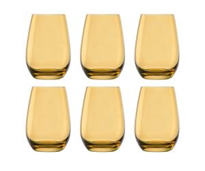 Verres à eau, Verres à boire, Verres à jus - Colorés, Elements, Lot de 6, Ambre, 465ml