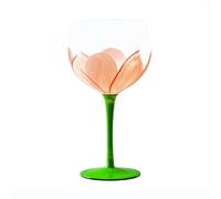 Verres à gobelet Verre à pied fleuri peint la main, 60 cl(Orange)