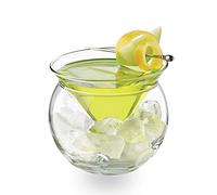 Verres à Martini sans Pied avec Refroidisseur, Ensemble de Verres à Cocktail avec Bol de Serveur Cavier pour Martini, Verre à Cocktail avec Porte-glaçons pour Cocktails de Liqueur de Vin(1*150 ml)