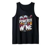 Verres à Raisins avec Citation Amusante « Powered by Wine » Débardeur