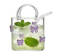 Verres à sac à main - 720 ml - Transparent - Pour différentes boissons telles que les jus et les cocktails, les fleurs et les centres de table (violet)
