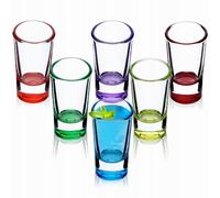KADAX Verres à Shot de 28 ml, Petits Verres à Shooter Colorés Parfaits pour Déguster des Spiritueux Raffinés tels que la Tequila et la Vodka (Lot de 6)
