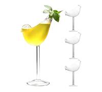 Verres À Vin | 4 pièces oiseau transparent base haute stable,verres à cocktail et à vin modernes | Pour Champagne Jus Liqueur Bourbon Alcools Réception Mariage Noël Pendaison Crémaillère Vacances