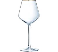 Verres à vin - CRISTAL D'ARQUES - Ultime Bord Or - 47 cl - Cristallin - Lot de 4 pièces