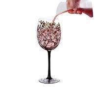 Verres à vin décoratifs - Arbre quatre saisons - Verres peints à la main - Grands verres artificiels peints à la main - Vaisselle indispensable pour les vin - Gobelets cadeaux décoratifs