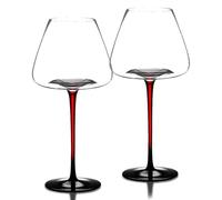 Verres à vin élégants en cristal soufflé à la main pour mariage ou anniversaire, verres à pied modernes à fond plat, parfaits pour un usage quotidien avec coffret cadeau