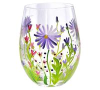 Verres à vin fantaisie peints verres à vin 500 ml de verre de vin de fleur résistance à la chaleur personnalisée Verbe de vin fantaisie verre décoratif verre vitral pour les anniversaires Mariages Sa