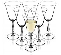 Lot de 6 Verres à Vin en Cristal - 250 ml - Qualité Supérieure - Pied Haut - Pour la Maison, les Fêtes - Élégants pour Vin Blanc et Rouge